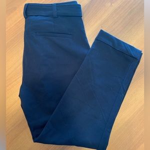 Loft Tie Waist Straight Leg Pant in Navy